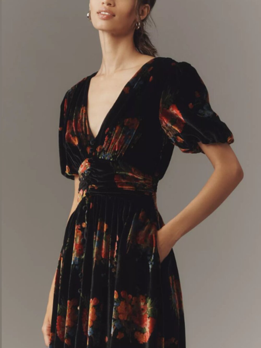 NWT Anthropologie Katerina Midi Dress Velvet Edition